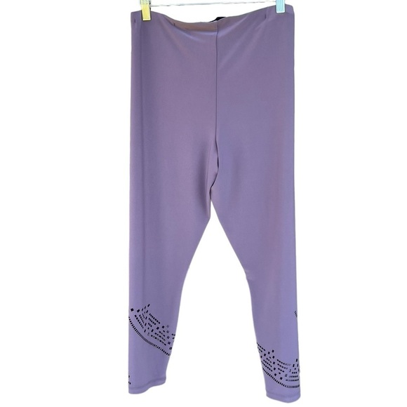 Sympli Canada Lagenlook Pull-Up Laser Cut Pants Lavender Size 10 GUC - Picture 3 of 10